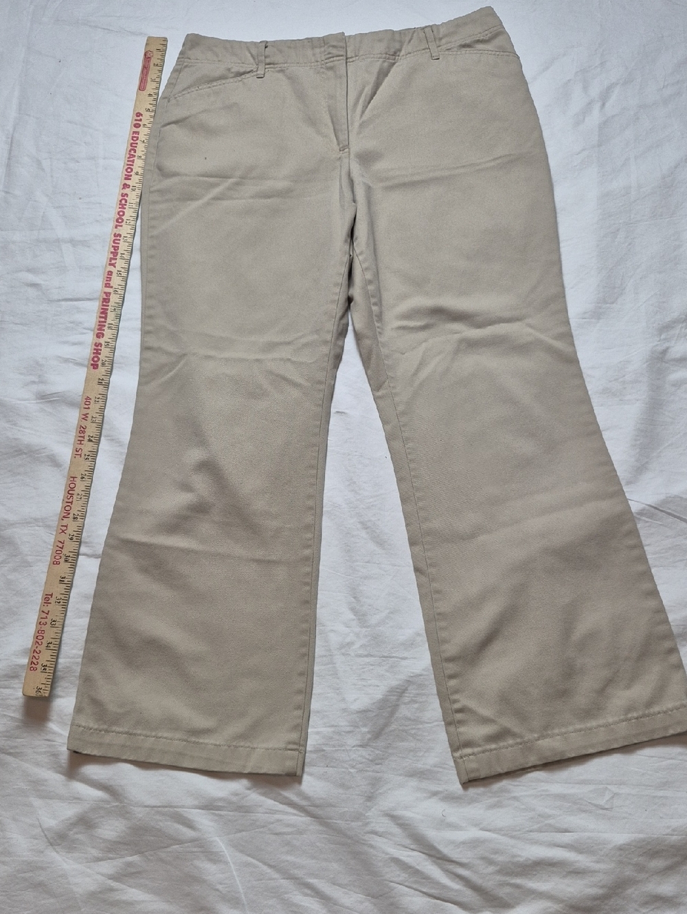 Lands' End Beige Wide-Leg Pants